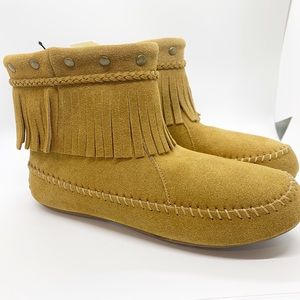 Lucky Brand Fringe Suede Moccasins sz 6